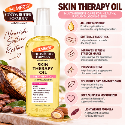 Palmer's – Cocoa Butter Formula Skin Therapy Moisturizing Body Oil with Vitamin E, 150 mL Palmer's