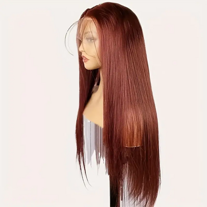 Timeless Beauty: 13x4 Lace Frontal Straight Human Hair Wig - 150% Density, 30 Inches, #33