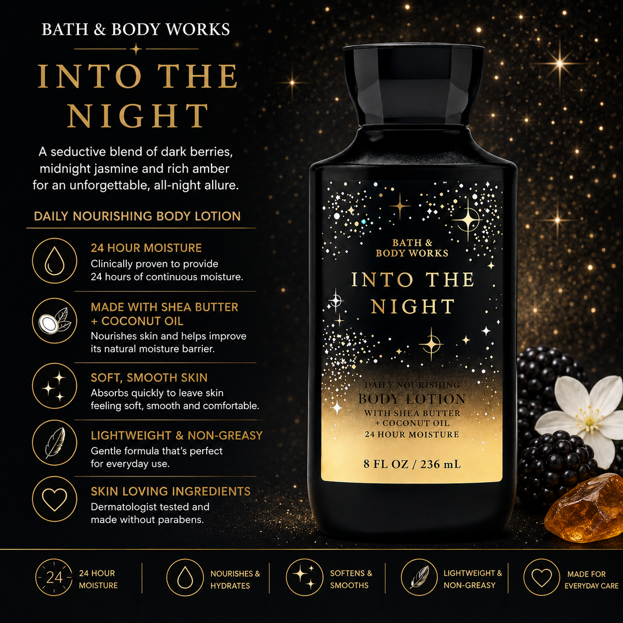 Bath & Body Works – Into The Night Daily Nourishing Body Lotion, 8 fl oz Bath & Body Works