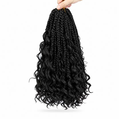 Boho Goddess Crochet Braids 12 inch curly end protective crochet braiding hair with natural bohemian curls and lightweight synthetic fiber