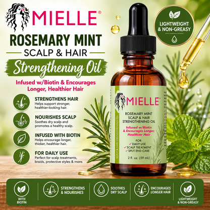 Mielle – Rosemary Mint Scalp & Hair Strengthening Oil, 2 fl oz