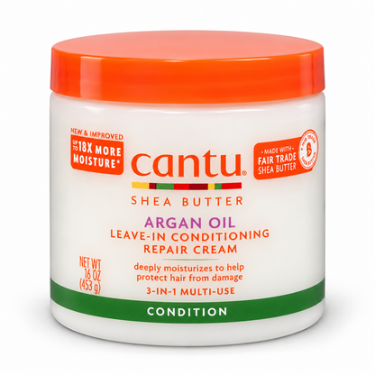 Cantu – Shea Butter Argan Oil Leave-In Conditioning Repair Cream, 16 Oz Cantu