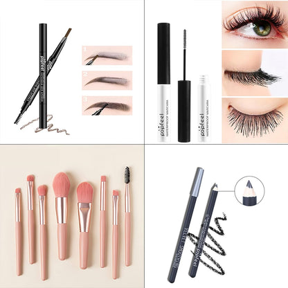 Popfeel - 40 Colors Eyeshadow Palette Kit with Makeup Brushes, Brow Pencil & Mascara