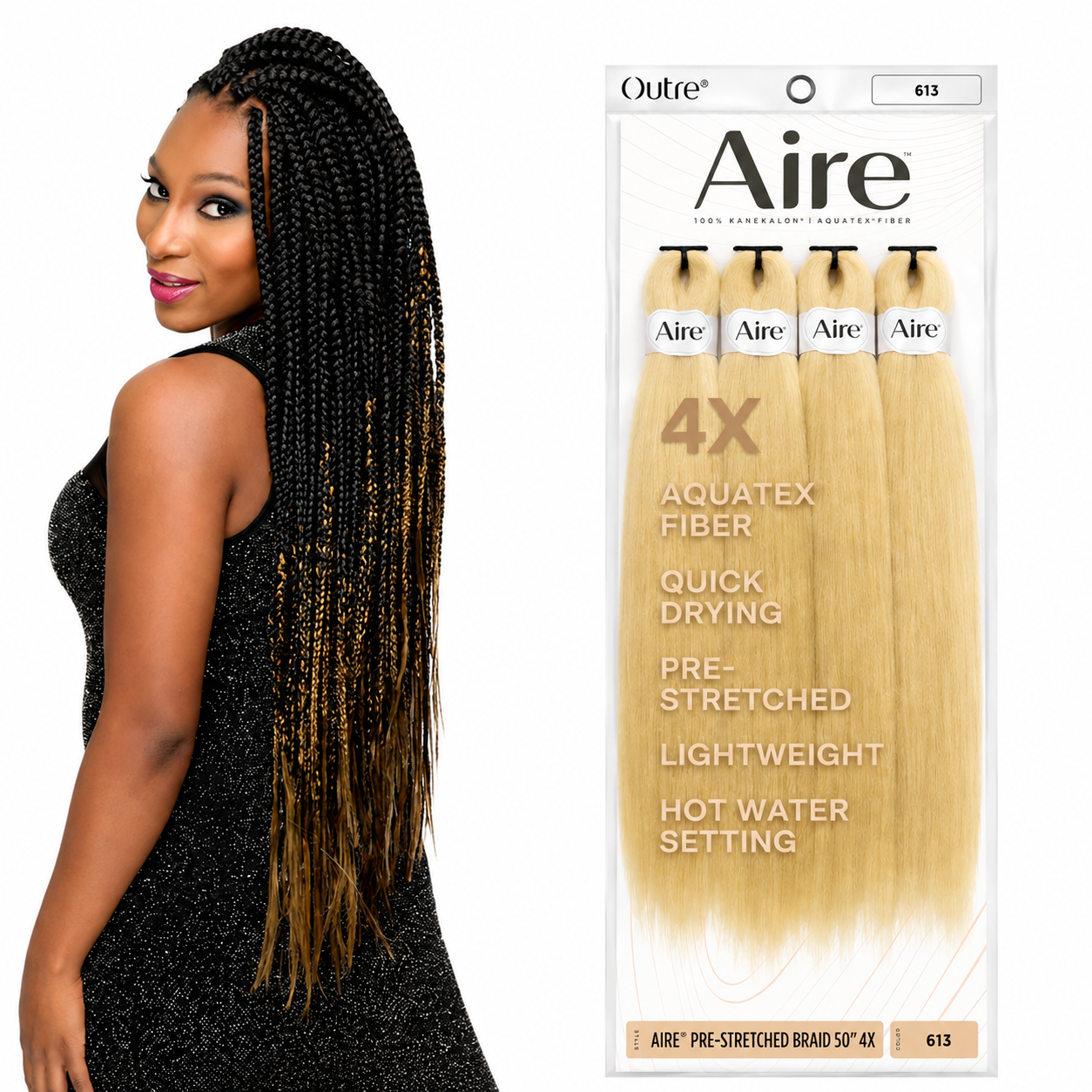 AIRE – 4X Pre-Stretched Braiding Hair 50" OUTRE