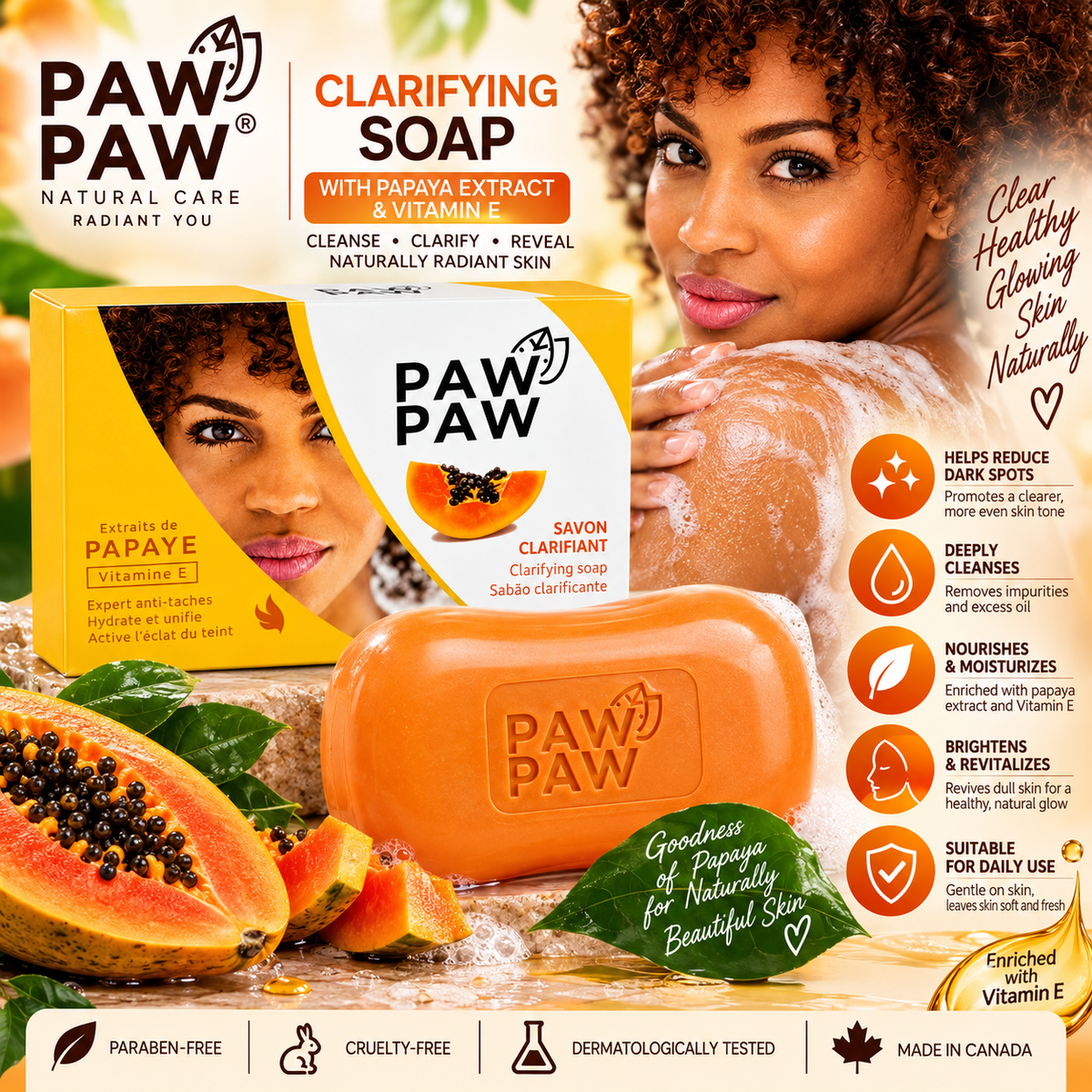 Paw Paw – Clarifying Soap with Papaya Extract & Vitamin E, 180g Paw Paw