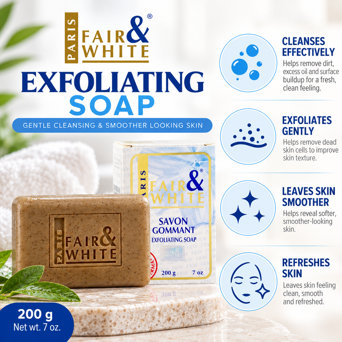 Fair & White Paris – Original Exfoliating Soap, 200g Fair & White Paris