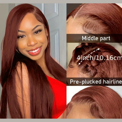 Timeless Beauty: 13x4 Lace Frontal Straight Human Hair Wig - 150% Density, 30 Inches, #33