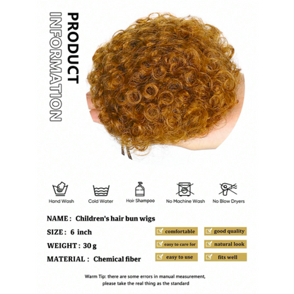 4 inch Afro Puff Drawstring Synthetic Hair Bun Curly Ponytail Extension (Light Brown)