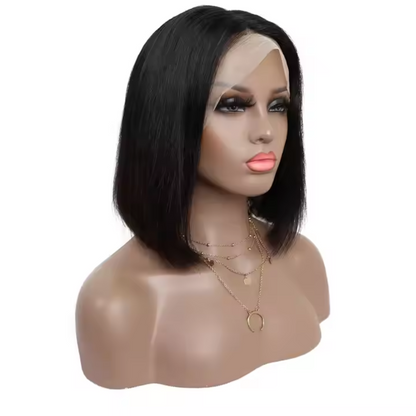 Elegance with Our Natural Straight 14-Inch 13x4 Lace Frontal Human Hair Bob Wig