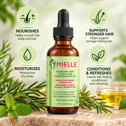 Mielle – Rosemary Mint Scalp & Hair Strengthening Oil, 2 fl oz Mielle Organics