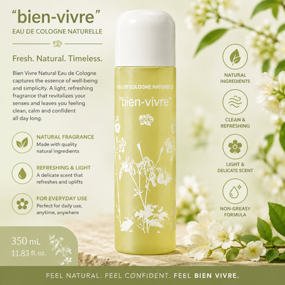 Bien-Vivre Natural Eau de Cologne – Fresh Everyday Fragrance Mist, 350 mL