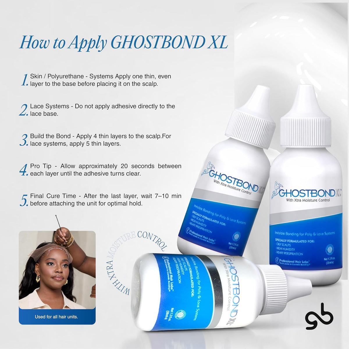 Ghost Bond XL – Lace Wig Adhesive, 1.3 oz Professional Hair Labs
