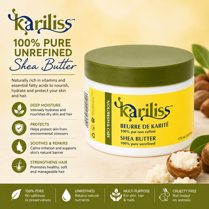 Kariliss – 100% Pure Unrefined Shea Butter, 175 mL