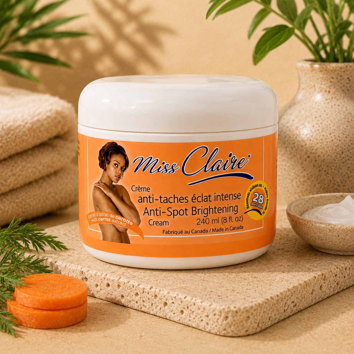 Miss Claire – Anti-Spot Brightening Cream with Carrot Extract, 240 mL Miss Claire