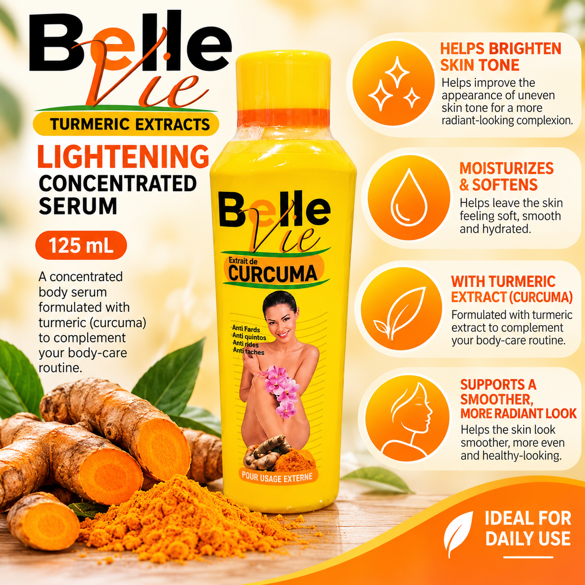Belle Vie – Turmeric Extracts Lightening Concentrated Serum, 125 mL Belle Vie