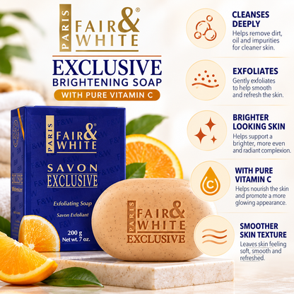 Fair & White Paris – Exclusive Brightening Soap with Pure Vitamin C, 200g Fair & White Paris