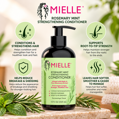 Mielle – Rosemary Mint Strengthening Conditioner, 12 fl oz Mielle Organics