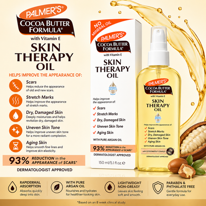Palmer's – Cocoa Butter Formula Skin Therapy Oil with Vitamin E & Argan Oil, 150 mL