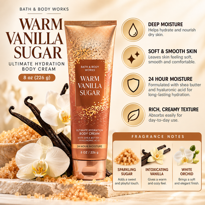 Bath & Body Works – Warm Vanilla Sugar Ultimate Hydration Body Cream, 8 oz Bath & Body Works