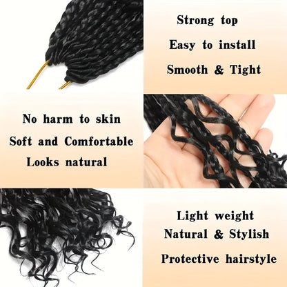 Boho Goddess Crochet Braids 12″ – Curly-End Protective Braiding Hair for Natural Hairstyles Clessenza Beauty Store