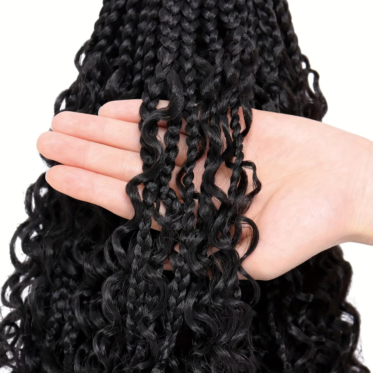 Boho Goddess Crochet Braids 12″ – Curly-End Protective Braiding Hair for Natural Hairstyles Clessenza Beauty Store