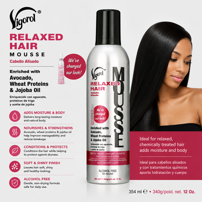 Vigorol – Mousse Coiffante pour Cheveux Défrisés, 354 mL
