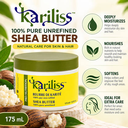Kariliss – 100% Pure Unrefined Shea Butter, 175 mL Kariliss