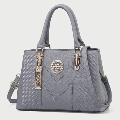 Elegant Embroidered Women's Handbag (Grey)