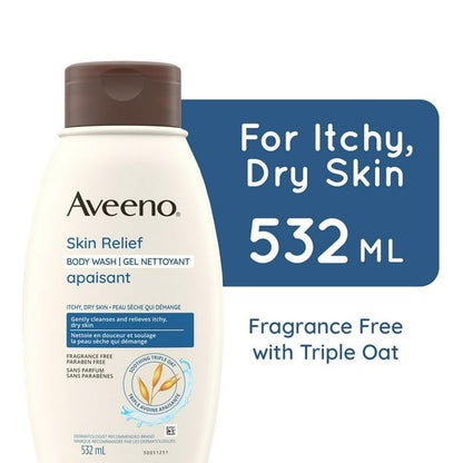 Aveeno - Skin Relief Body Wash Fragrance Free, 535 ml