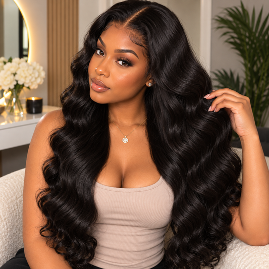 13×4 Lace Front Human Hair Wig – Body Wave 26″ Natural Black Clessenza Beauty Store