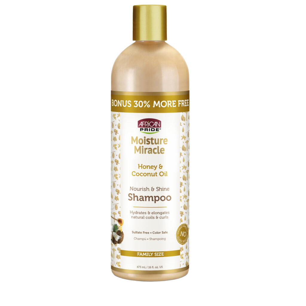 African Pride - Moisture Miracle Honey & Coconut Oil Shampoo, 16.oz