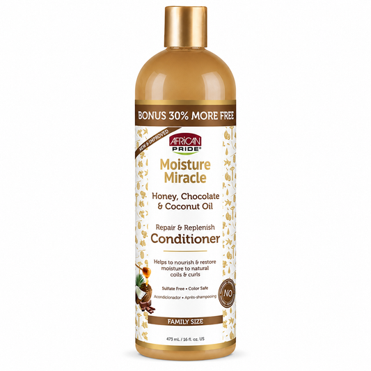 African Pride – Moisture Miracle Honey, Chocolate & Coconut Oil Repair & Replenish Conditioner, 16 fl oz