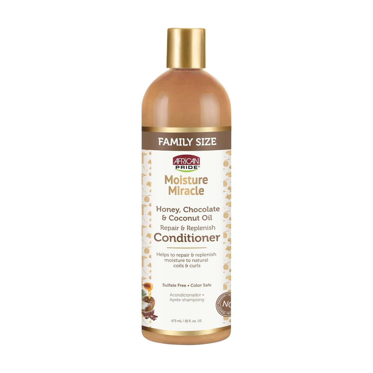 African Pride – Moisture Miracle Honey, Chocolate & Coconut Oil Repair & Replenish Conditioner, 16 fl oz African Pride