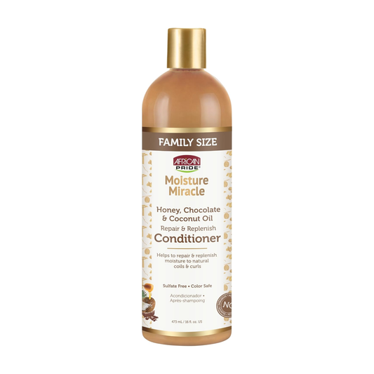 African Pride – Moisture Miracle Honey, Chocolate & Coconut Oil Repair & Replenish Conditioner, 16 fl oz African Pride