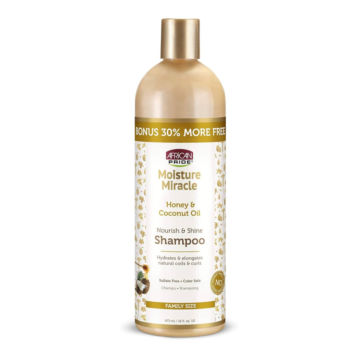 African Pride – Moisture Miracle Honey & Coconut Oil Nourish & Shine Shampoo, 16 fl oz African Pride