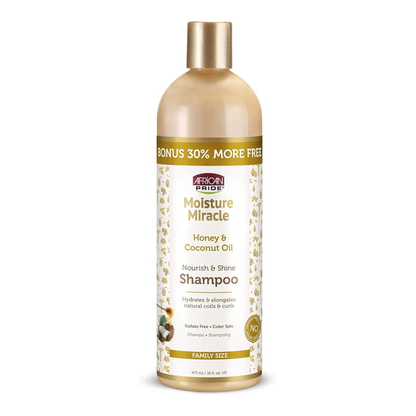 African Pride – Moisture Miracle Honey & Coconut Oil Nourish & Shine Shampoo, 16 fl oz African Pride