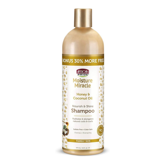 African Pride – Moisture Miracle Honey & Coconut Oil Nourish & Shine Shampoo, 16 fl oz African Pride