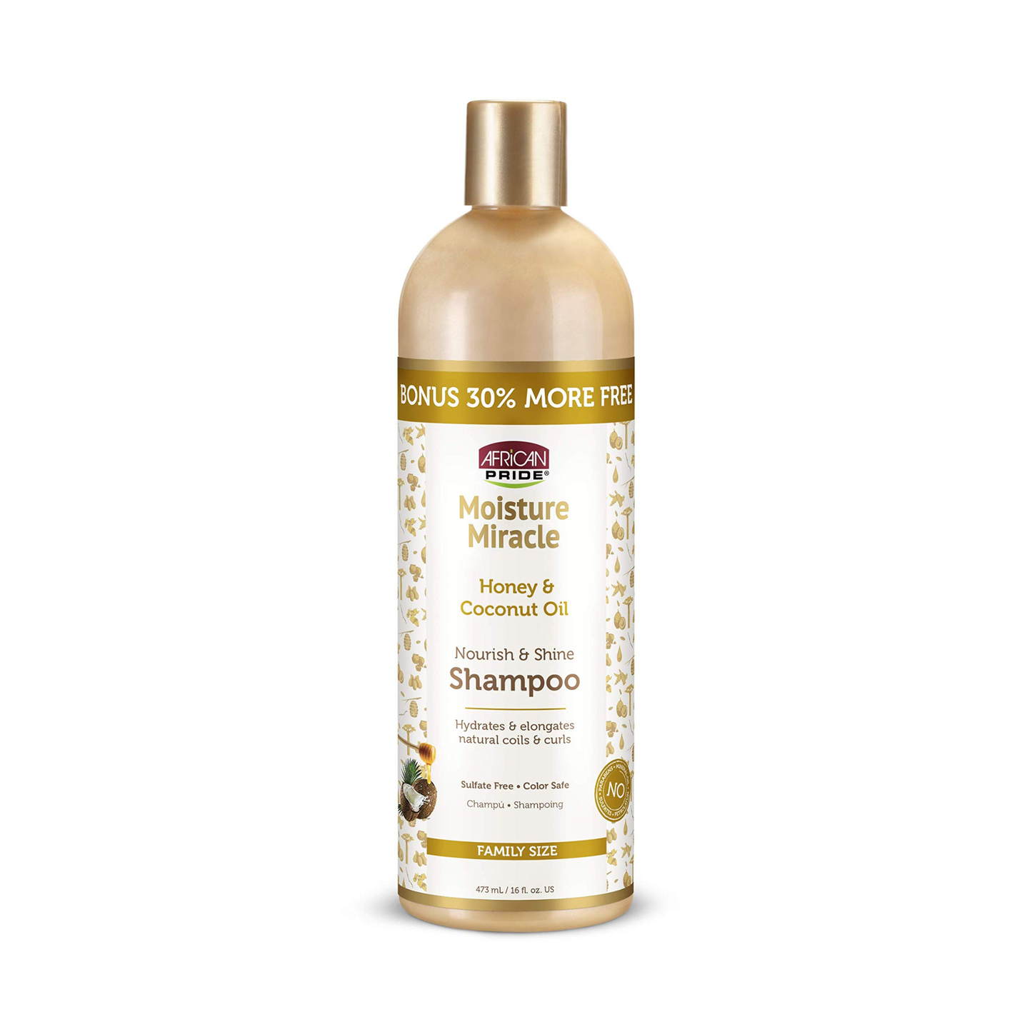 African Pride – Moisture Miracle Honey & Coconut Oil Shampoo, 16 fl oz