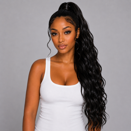 Extension Ponytail Body Wave à pince griffe en cheveux humains 100 % naturels