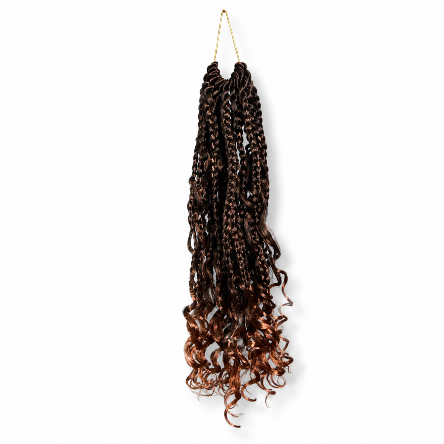 Boho Goddess Crochet Braids 14" – Curly-End Protective Braiding Hair #T30 6-Pack Starter Bundle
