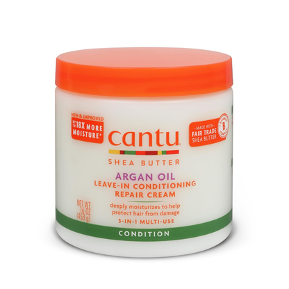 Cantu – Shea Butter Argan Oil Leave-In Conditioning Repair Cream, 16 Oz