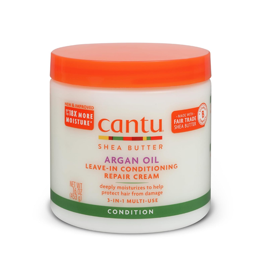 Cantu – Shea Butter Argan Oil Leave-In Conditioning Repair Cream, 16 Oz