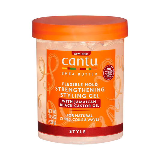 Cantu – Shea Butter Flexible Hold Strengthening Styling Gel with Jamaican Black Castor Oil, 18.5 Oz