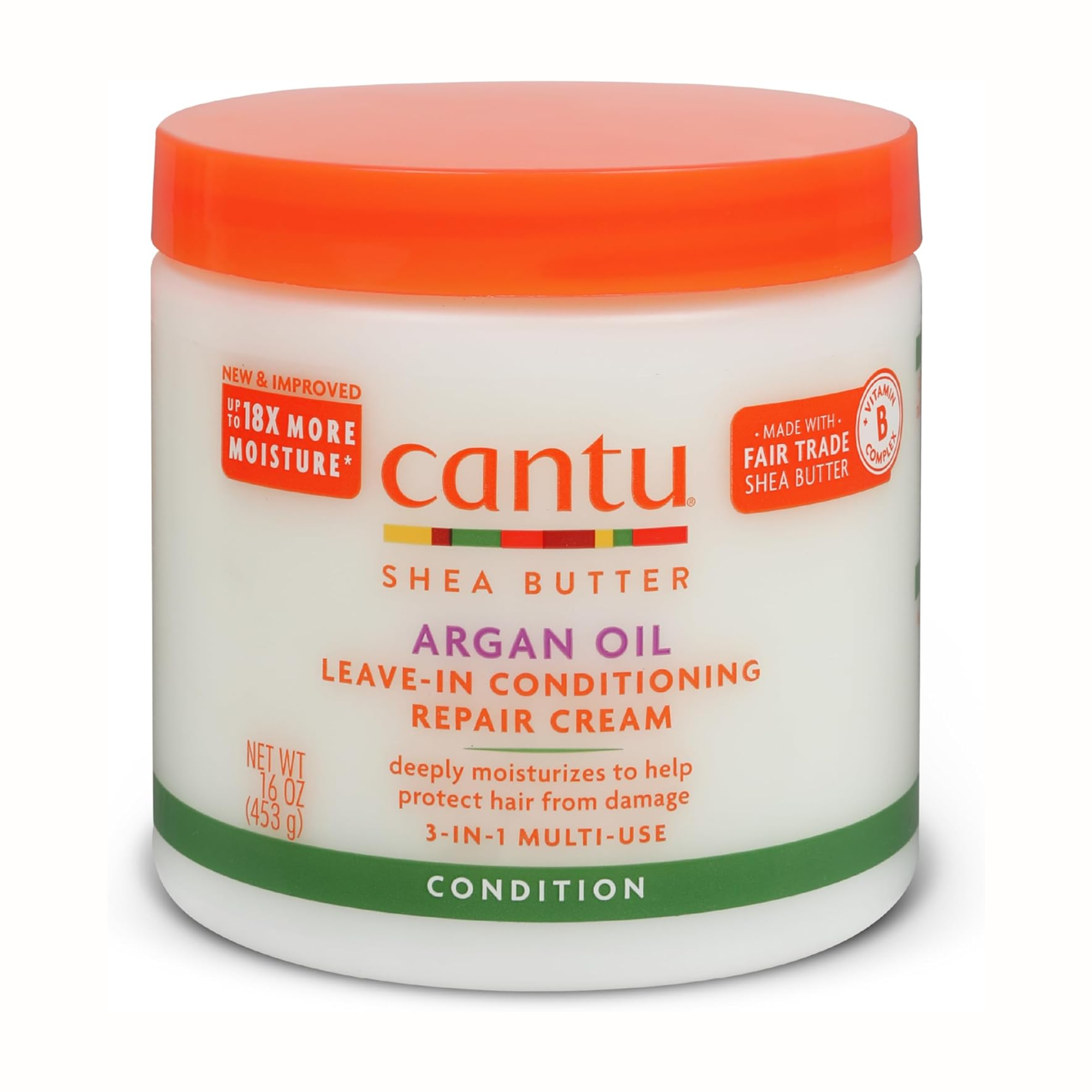Cantu – Shea Butter Argan Oil Leave-In Conditioning Repair Cream, 16 Oz Cantu