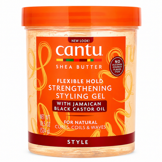 Cantu – Shea Butter Flexible Hold Strengthening Styling Gel with Jamaican Black Castor Oil, 18.5 Oz