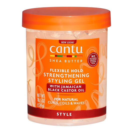 Cantu – Shea Butter Flexible Hold Strengthening Styling Gel with Jamaican Black Castor Oil, 18.5 Oz Cantu