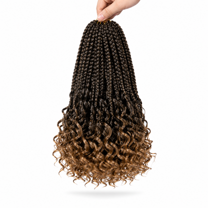 Boho Goddess Crochet Braids 12″ – Curly-End Protective Braiding Hair