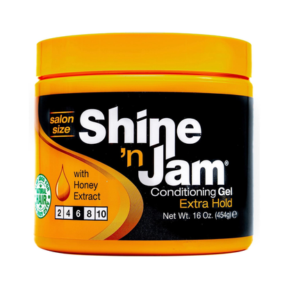 Shine 'n Jam – Gel coiffant fixation extra forte à l'extrait de miel, 473 ml