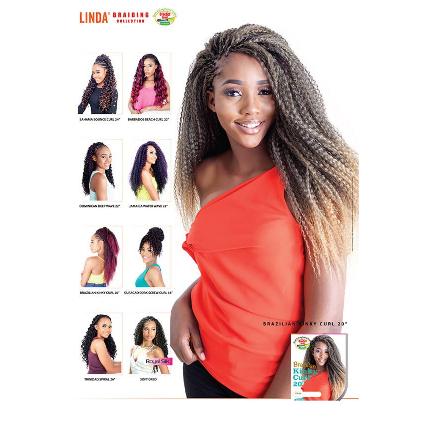 Linda Braiding Collection - Brazilian Kinky Curl, 20 in