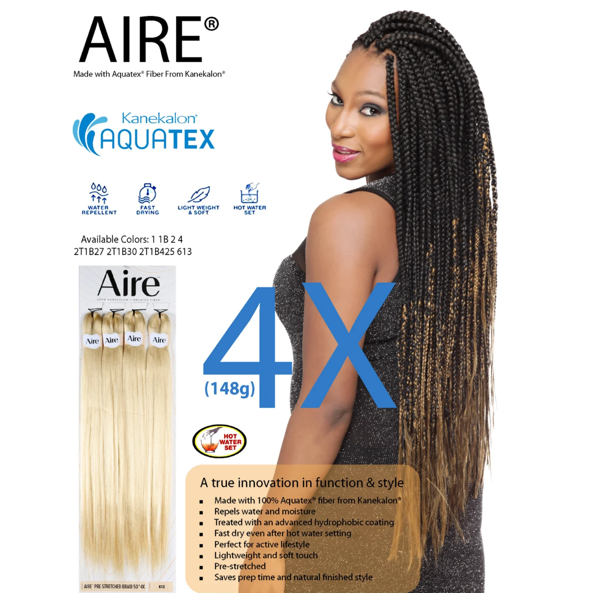 AIRE – 4X Pre-Stretched Braiding Hair 50